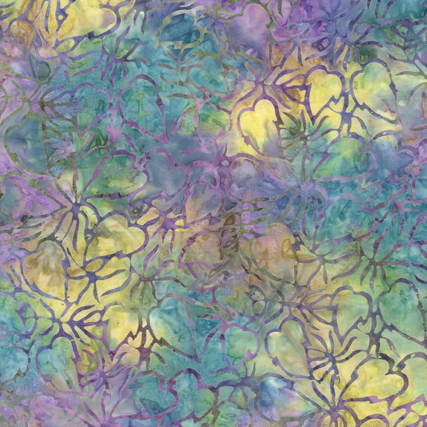 Tonga Paradise Batkis: PACKED LEAVES by Timeless Treasures (1/2 yd.)