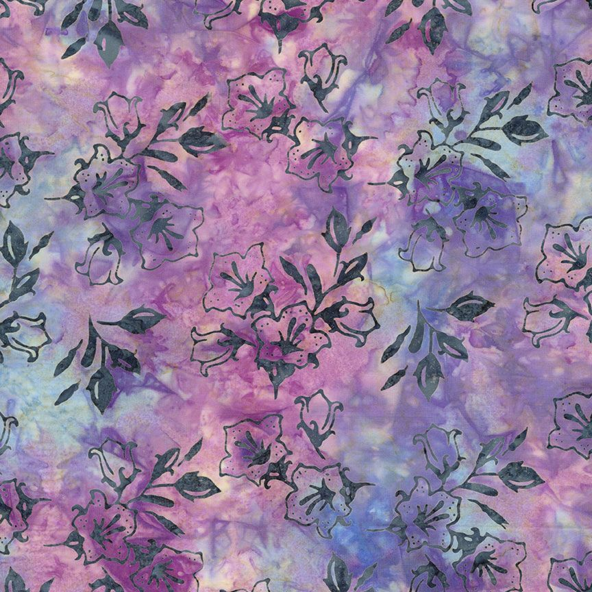 Tonga Paradise Batkis: BELLFLOWERS by Timeless Treasures (1/2 yd.)