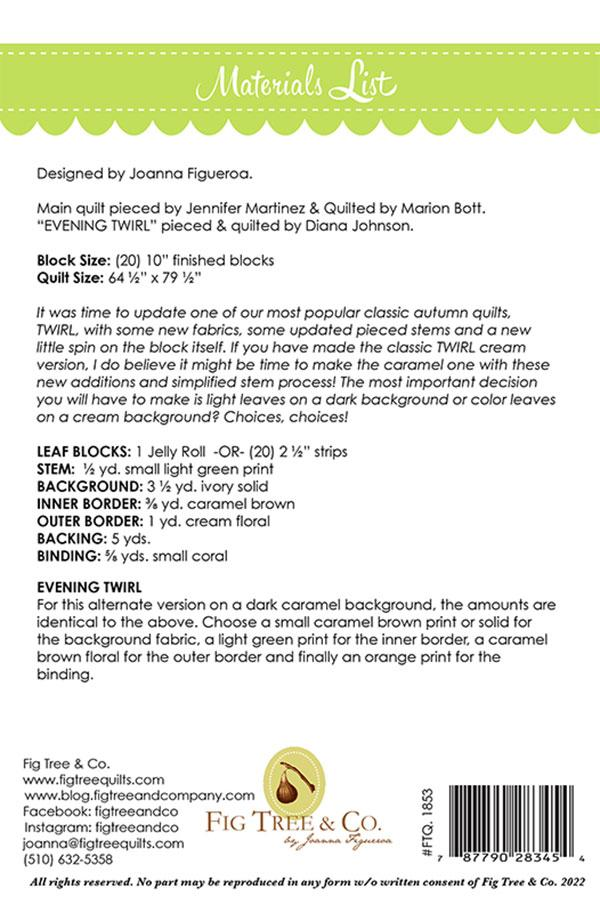 TWIRL REVISITED Pattern by Fig Tree & Co.