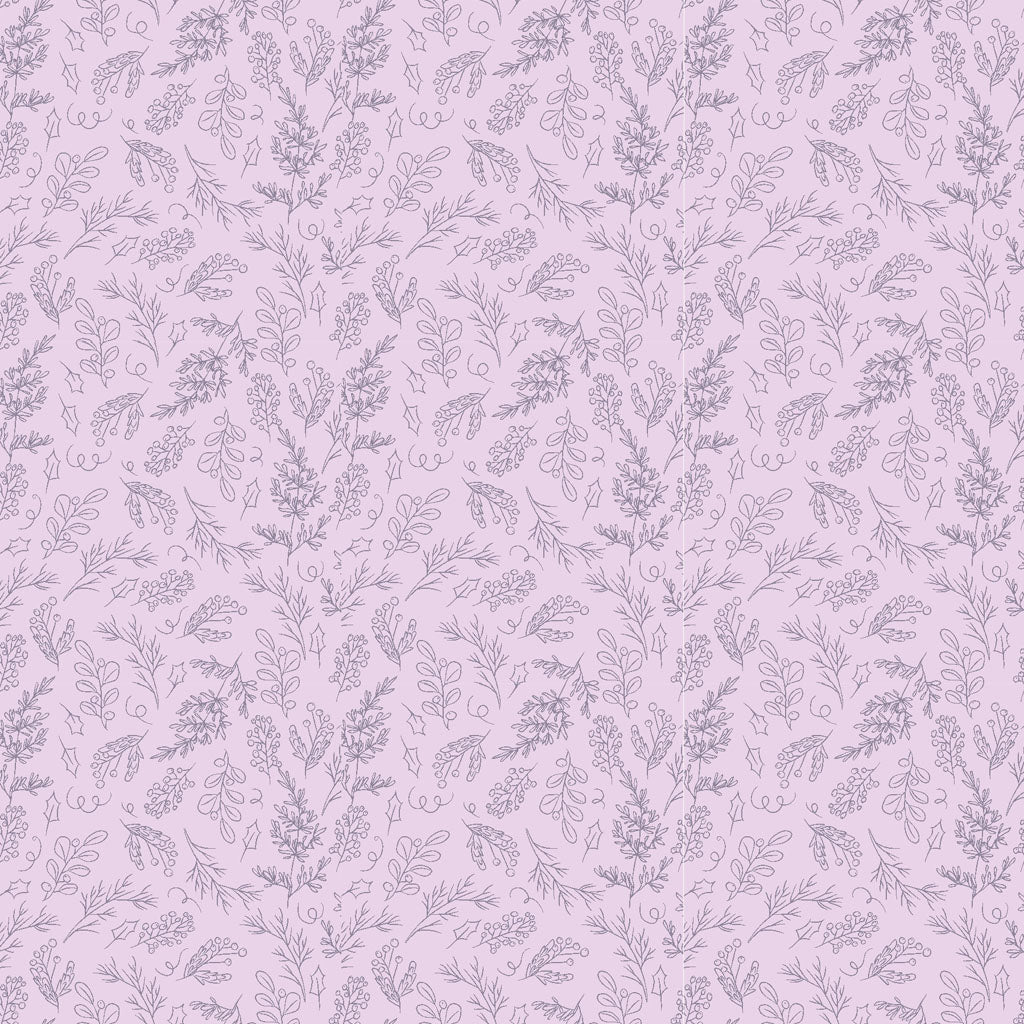 Winter Gardens: LINEWORK-LIGHT LILAC Fabric by Meags & Me (1/2 yd.)