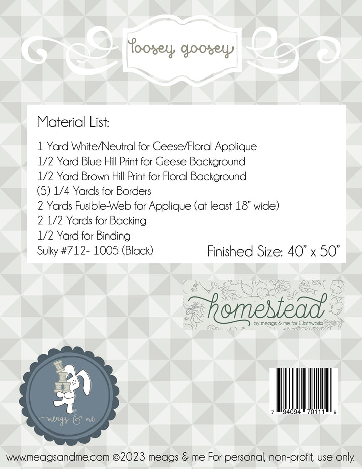 LOOSEY GOOSEY Applique Quilt Pattern by MEAGS & ME