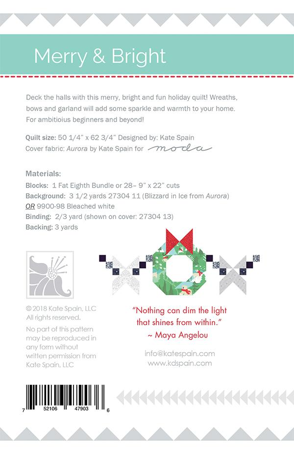 MERRY AND BRIGHT Quilt Pattern by KATE SPAIN