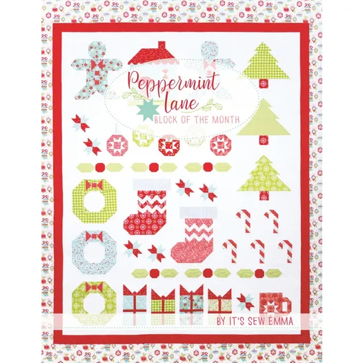 PEPPERMINT LANE Libro de patrones de colcha del bloque del mes