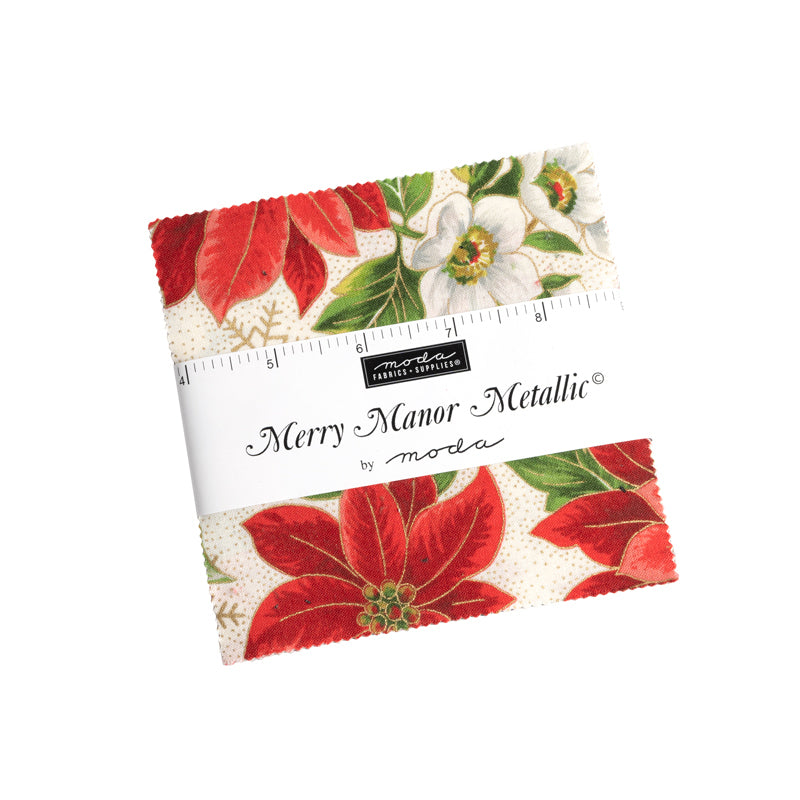 MERRY MANOR METALLIC 5" Charm Pack Precuts