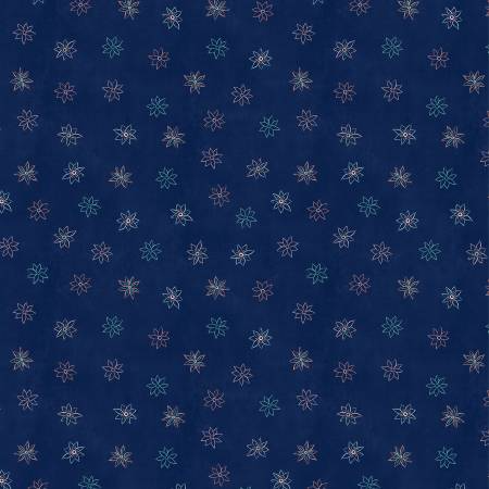Foulard floral marine - Collection de tissus Blissful (1/2 yd.)