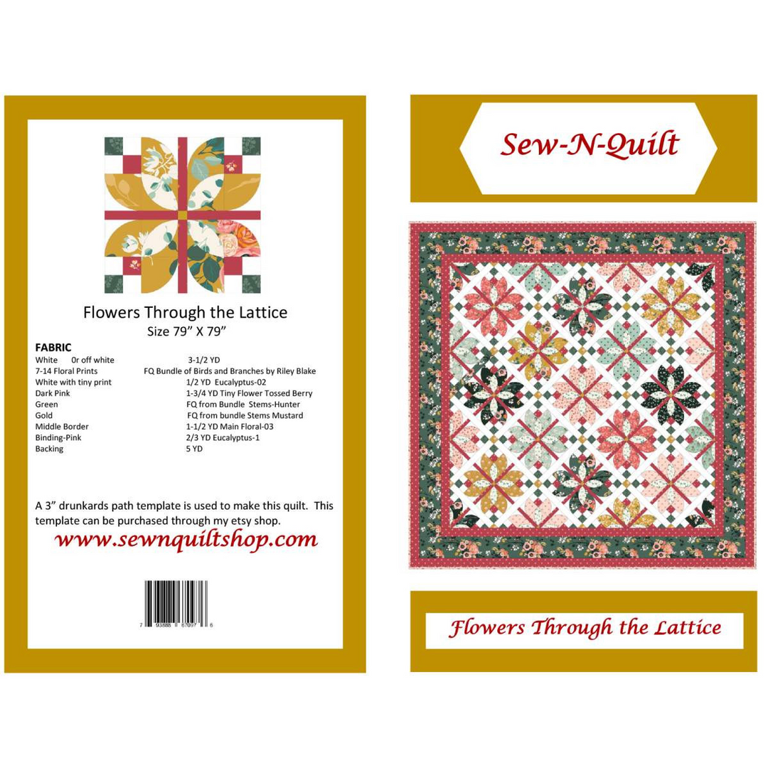 FLOWERS THROUGH THE LATTICE Quilt Pattern