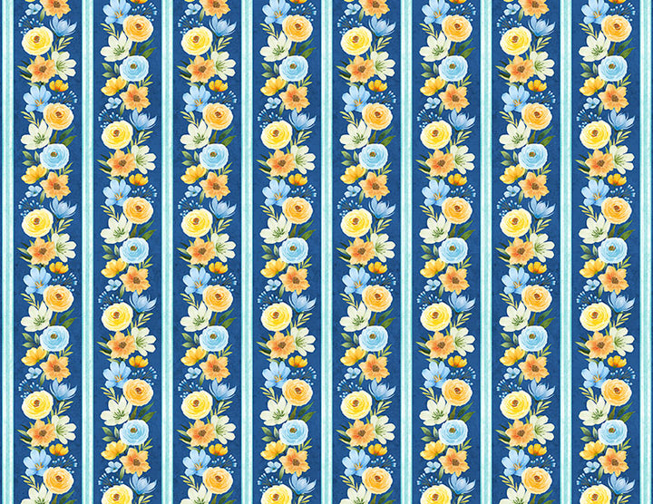 Gentle Meadow: REPEATING STRIPE MULTI Fabric (1/2 yd.)