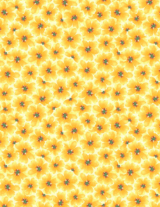Gentle Meadow: TONAL FLOWERS YELLOW Fabric (1/2 yd.)
