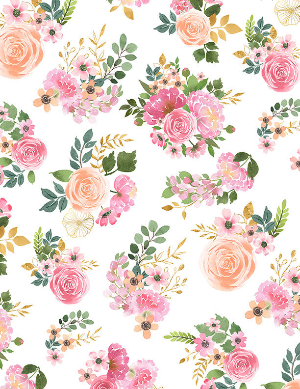 PEONY BLOSSOMS 10K 10-Inch Stacker by Wilmington Prints