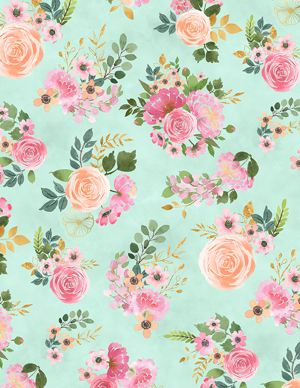 PEONY BLOSSOMS 10K 10-Inch Stacker by Wilmington Prints