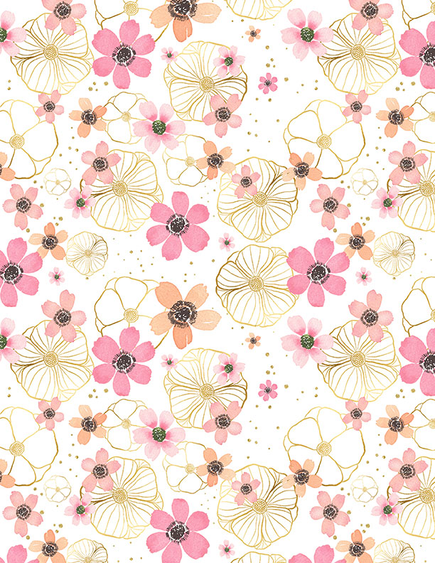 PEONY BLOSSOMS 10K 10-Inch Stacker by Wilmington Prints