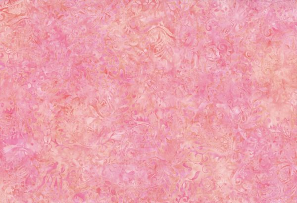 Desert Blossom: PAISLEY & FLOWERS PINK Cotton Batik Fabric (1/2 yd)