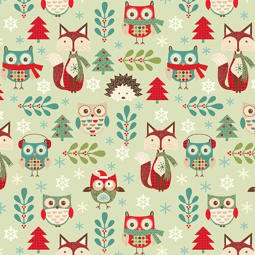 Owl Be Home For Christmas Fat Quarter Bundle Precuts
