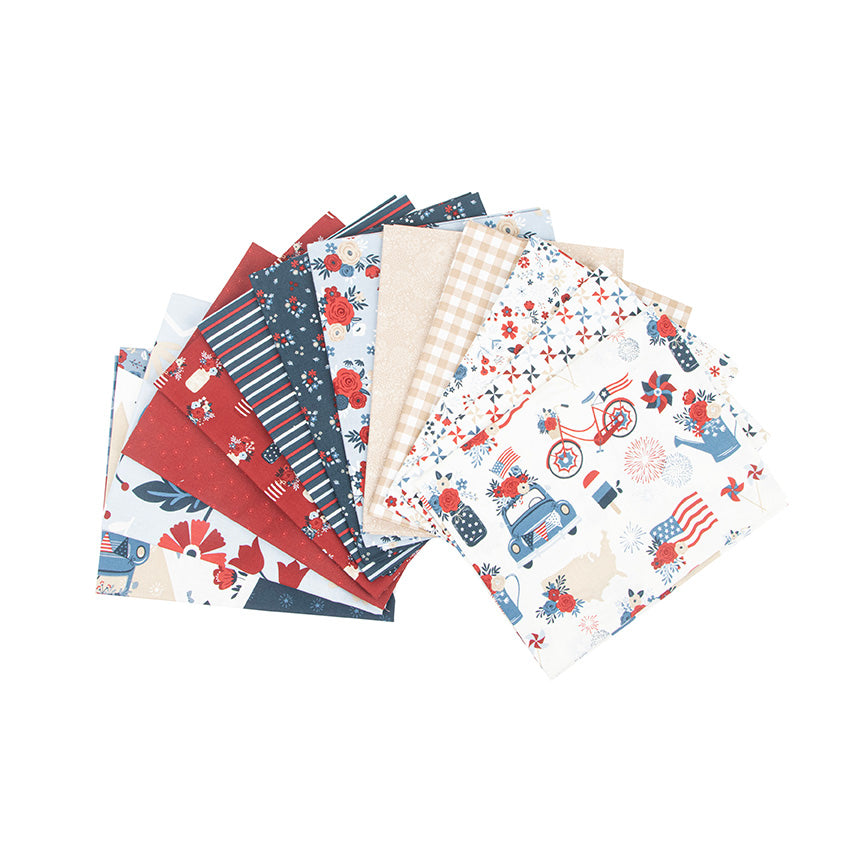 Bundle ROUGE, BLANC ET VRAI Fat Quarter par DANI MOGSTAD