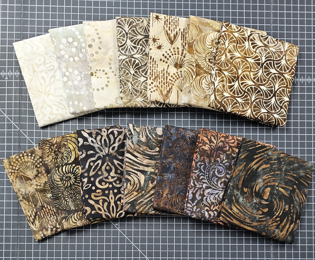 BROWNS & NEUTRALS Expressions Batik Fat Quarter Bundle by Riley Blake