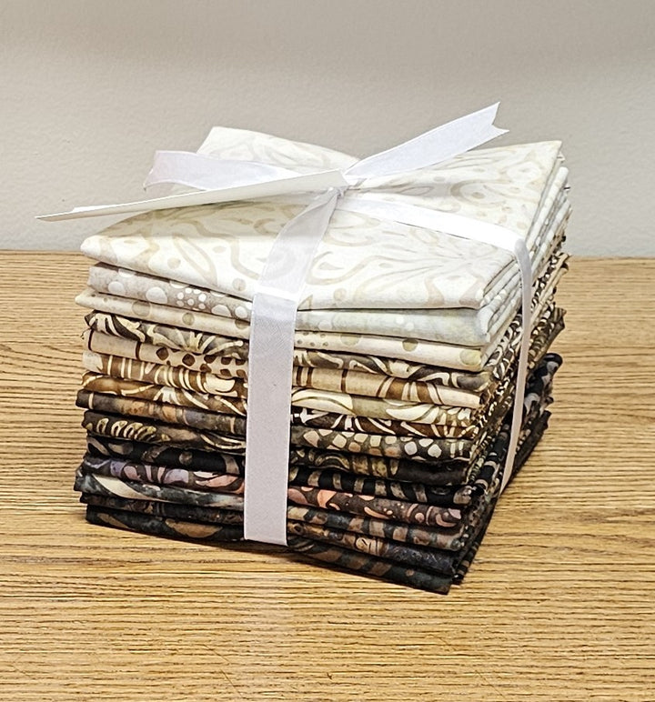 BROWNS & NEUTRALS Expressions Batik Fat Quarter Bundle by Riley Blake