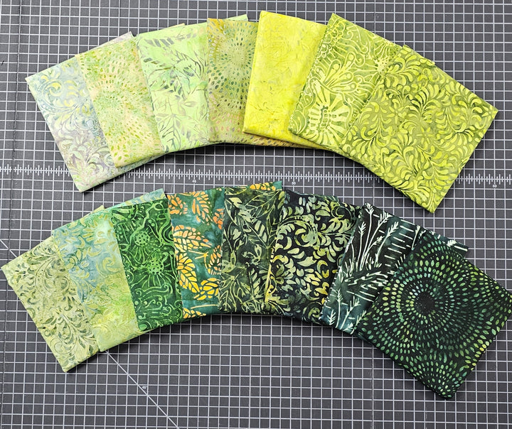 SHADES OF GREEN Expressions Batik Half-Yard Bundle by Riley Blake