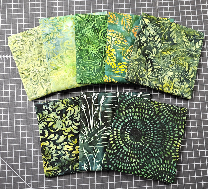 SHADES OF GREEN Expressions Batik Half-Yard Bundle by Riley Blake