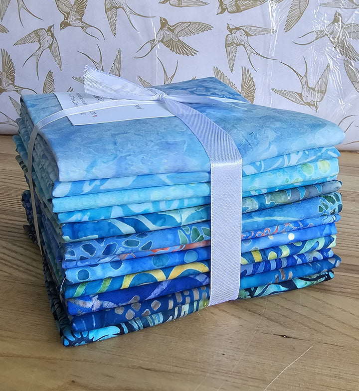 BLUES & TEALS Expressions Batik Half Yard Bundle by Riley Blake