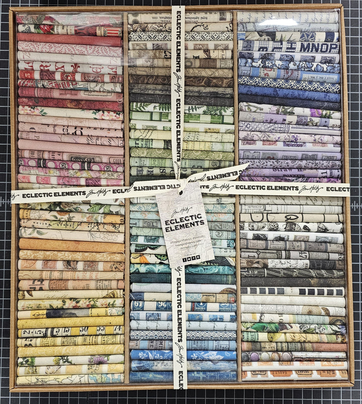 Eclectic Elements Palettes: COLLECTORS BOX with 120 Fat Quarters by Tim Holtz for Free Spirit