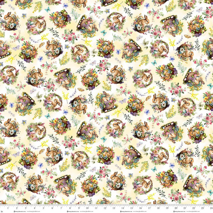 Basket Full of Blessings: TOSSED BASKETS - BUTTER Bunnies by Catherine Bartolli (1/2 yd)