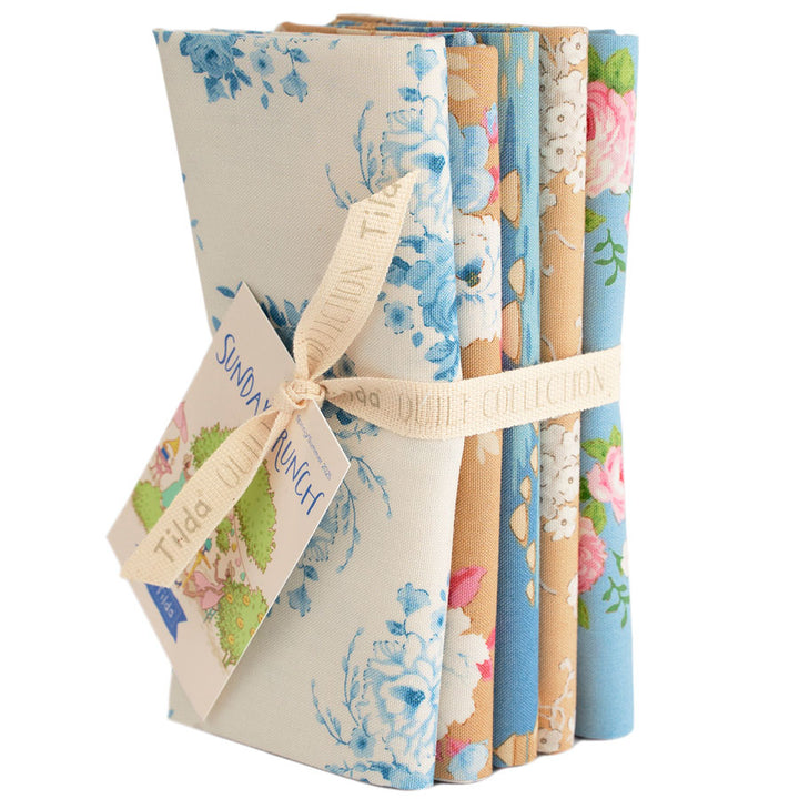 Tilda SUNDAY BRUNCH Fat Quarter Bundle - BLUE