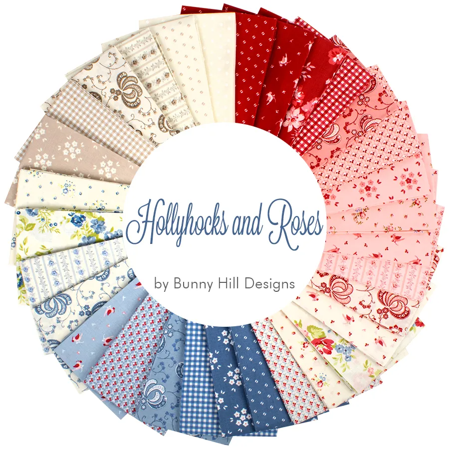 HOLLYHOCKS AND ROSES 2.5-Inch Jelly Roll Precuts by Bunny Hill Designs