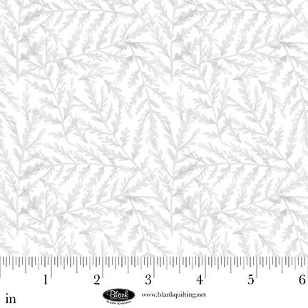Petals & Pewter: TINY BRANCHES WHITE Fabric (1/2 yd)