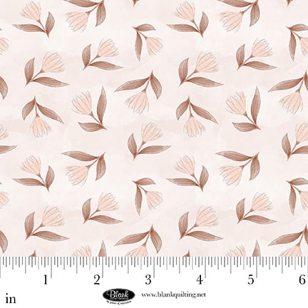 Petals & Pewter: TOSSED FLOWERS BLUSH Fabric (1/2 yd)