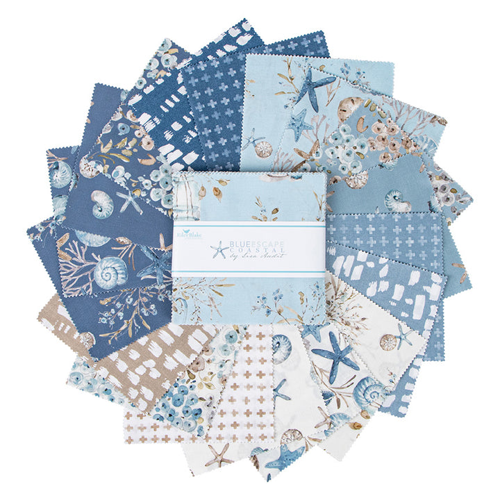 BLUE ESCAPE COASTAL 5-Inch Stacker Bundle Precuts by LISA AUDIT