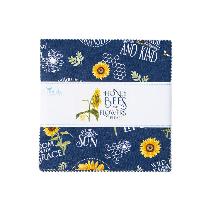 Honey Bees And Flowers Please 5-Inch Stacker Bundle Precuts