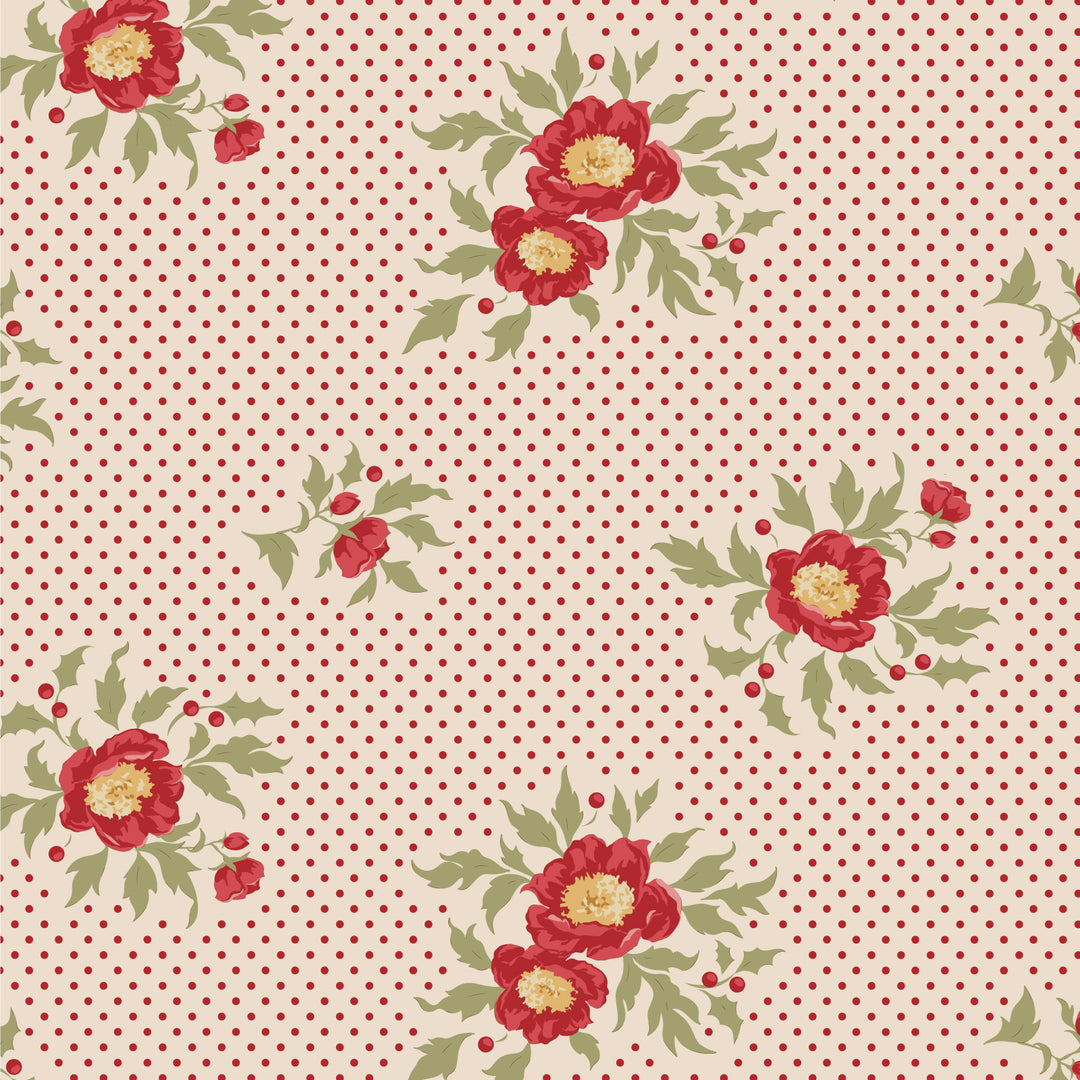 Tilda MERRY LITTLE CHISTMAS Fat Quarter Bundle - 5 pc Cream