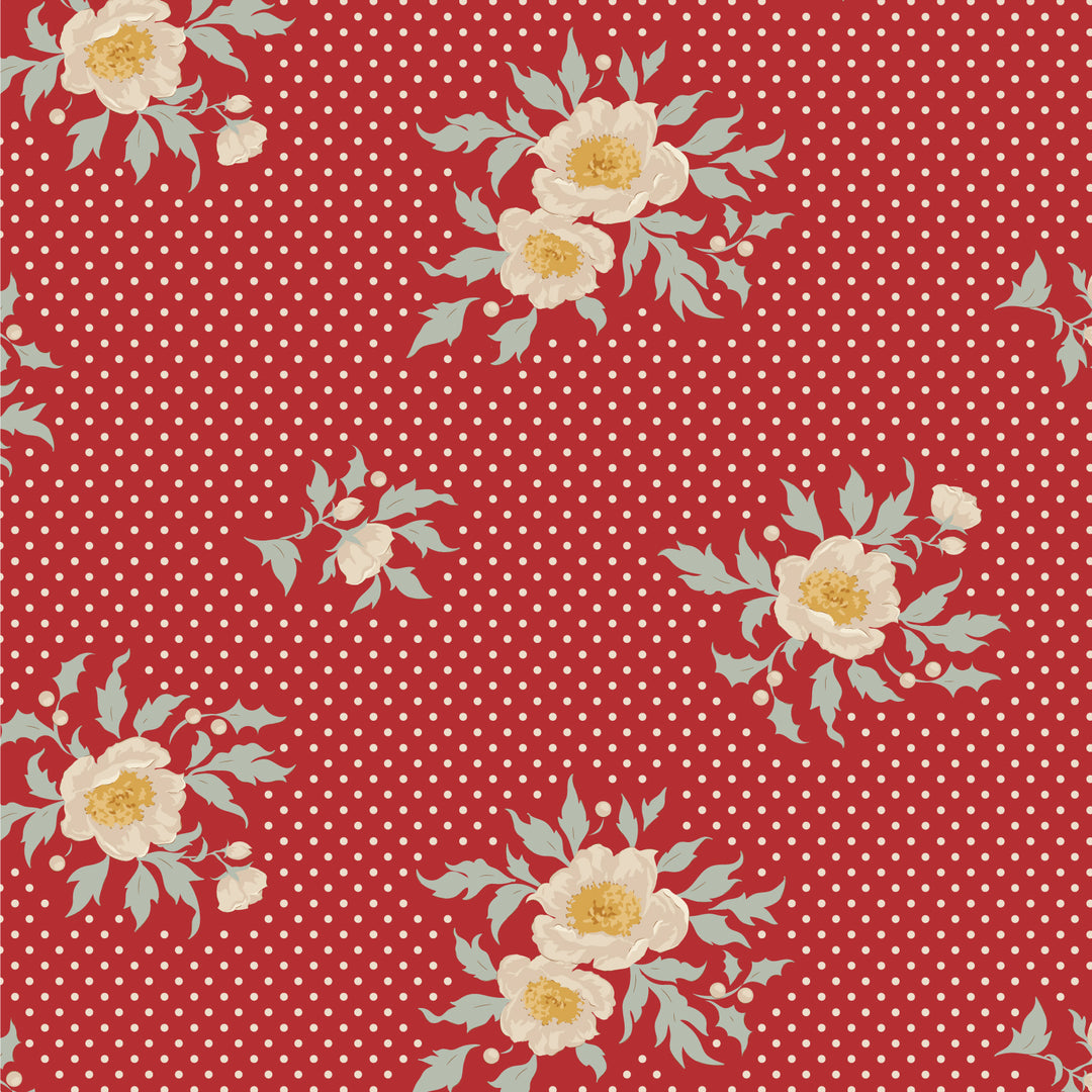 Tilda MERRY LITTLE CHISTMAS Fat Quarter Bundle - 5 pc Red