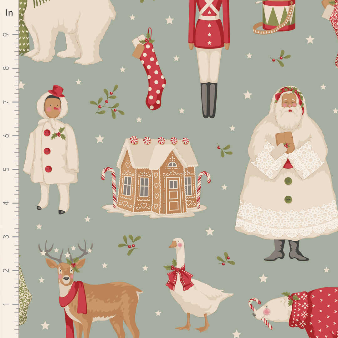 Tilda Merry Little Christmas: DUCK EGG Fat Quarter Bundle - 5 pc