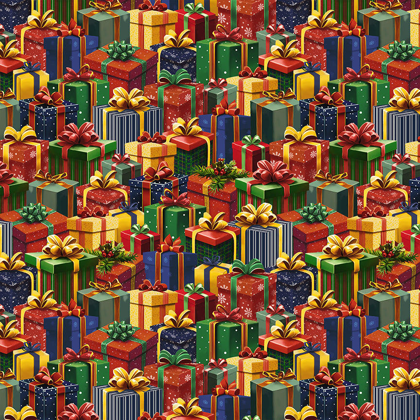 Winter Wonder: GIFT GIVING MULTI fabric by Windham Fabrics (1/2 yd.)
