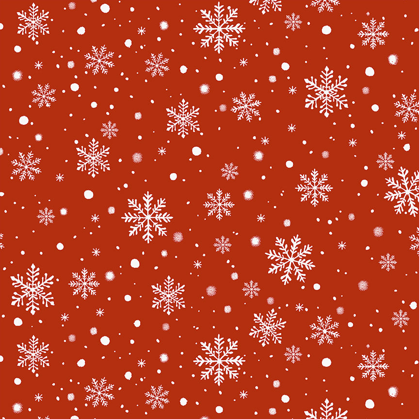 Winter Wonder: SNOWFALL RED fabric by Windham Fabrics (1/2 yd.)