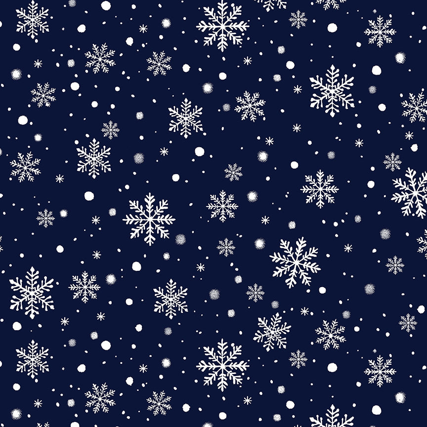 Winter Wonder: SNOWFALL NAVY fabric by Windham Fabrics (1/2 yd.)