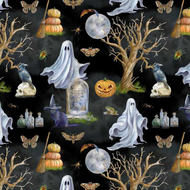 Happy Haunting: TOIL and TROUBLE NIGHT fabric (1/2 yd)