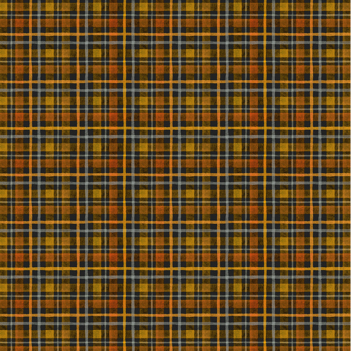 Happy Haunting: HALLOWEEN PLAID NIGHT fabric (1/2 yd)