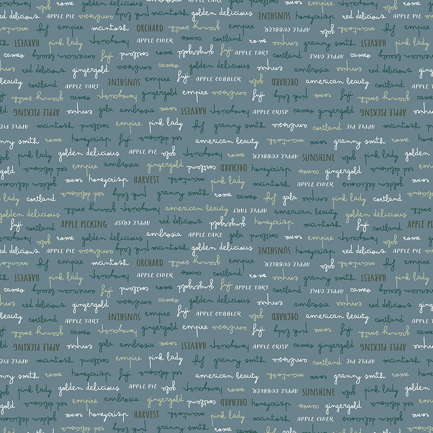 Honeycrisp: ORCHARD DELIGHTS FROST Fabric by Allison Harris (1/2 yd)