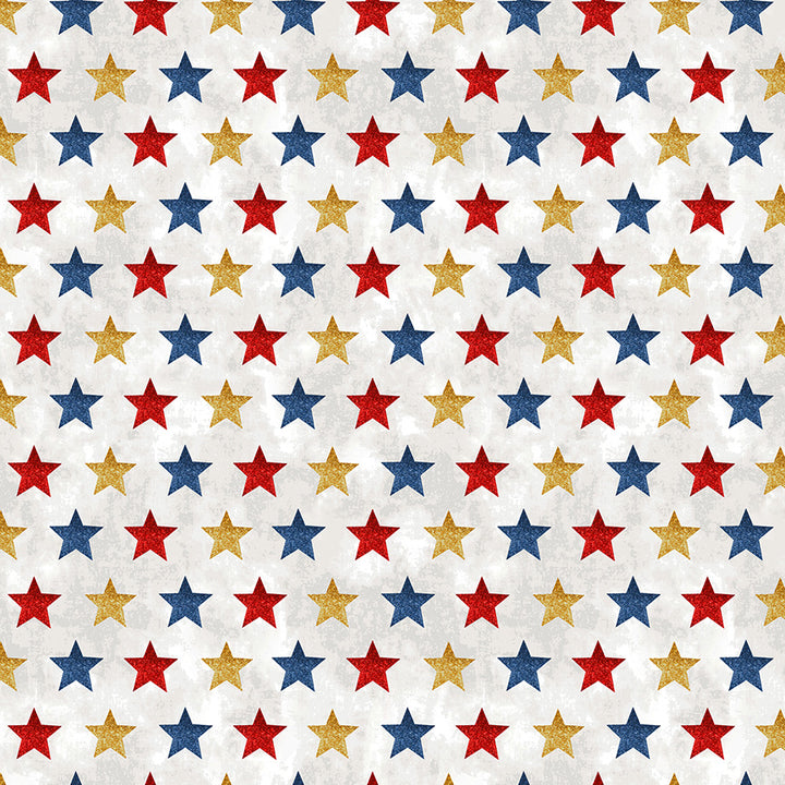All-American Christmas: STAR BRIGHT MULTI Fabric (1/2 yd)