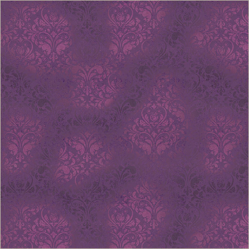 Midnight Hollow: DAMASK WILDBERRY Fabric by Jennifer Lambein (1/2 yd)