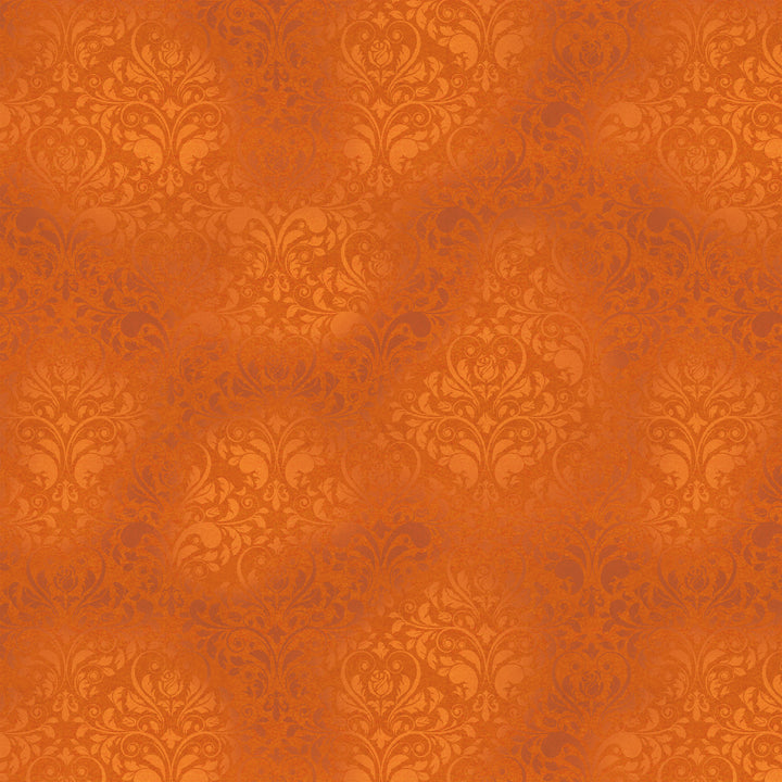 Midnight Hollow: DAMASK FIERY fabric (1/2 yd.)