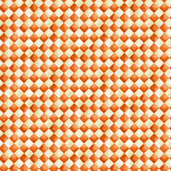 Midnight Hollow: HALLOWEEN CHECK FIERY fabric (1/2 yd.)