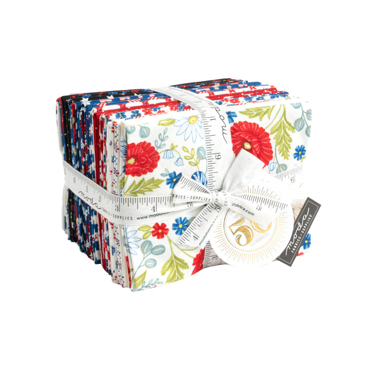 RED WHITE & BLOOM Fat Quarter Bundle Precuts by Deb Strain