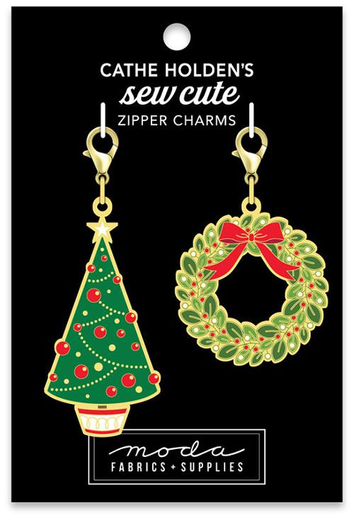 Tree & Wreath Zipper Pull Charms by Cathe Holden