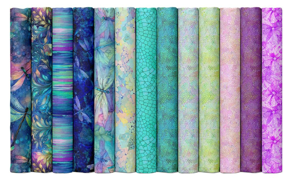 DRAGONFLY ILLUSIONS Fat Quarter Bundle by Timeless Treasures