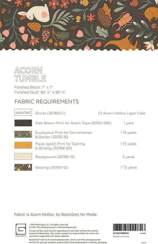 ACORN TUMBLE Quilt Pattern by BasicGrey