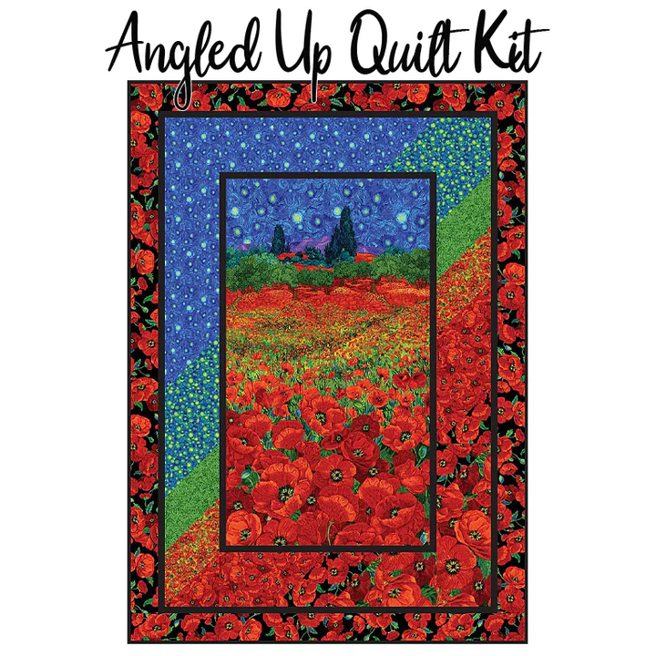 Poppy Dreams ANGLED UP Quilt Kit by Timeless Treasures