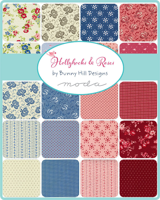 HOLLYHOCKS AND ROSES 2.5-Inch Jelly Roll Precuts by Bunny Hill Designs